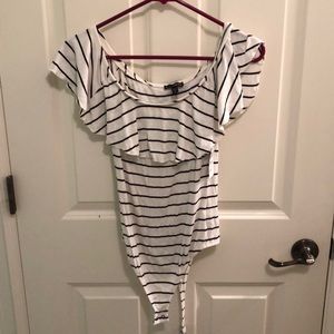 Express striped bodysuit